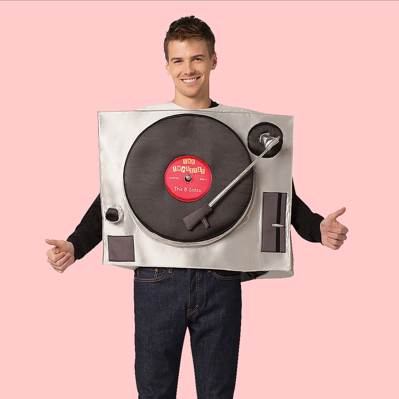 Creative Turntable Adult Costume Vinyl DJ Theme for Halloween Parties and Events